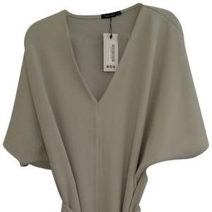 Sage Molly Tailored Belted Tie Waist Midi Cocktail